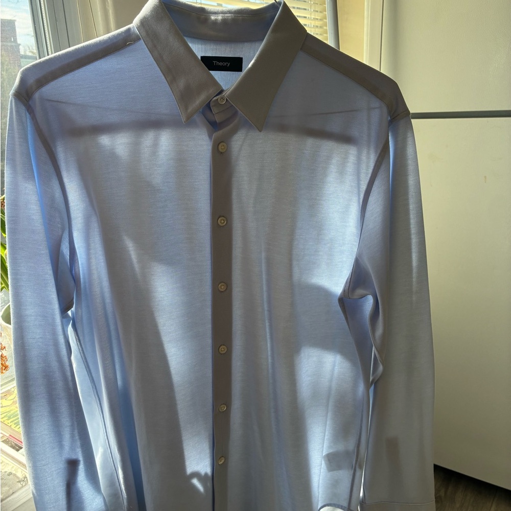 Theory Men's Light Blue Dress Shirt